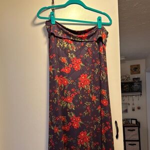 LuLaRoe Red Asymmetrical Pencil Maxi Skirt